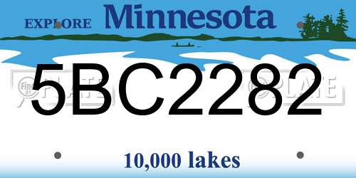 5BC2282 Minnesota License Plate