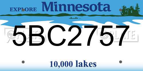 5BC2757 Minnesota License Plate