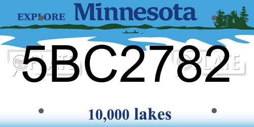 5BC2782 Minnesota License Plate