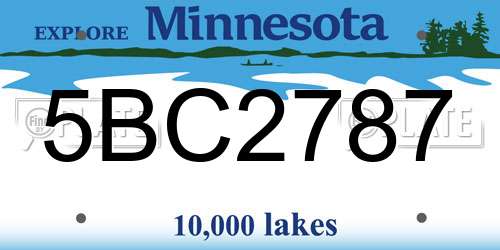 5BC2787 Minnesota License Plate
