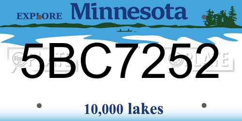 5BC7252 Minnesota License Plate