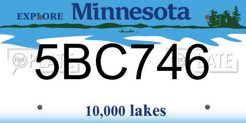 5BC746 Minnesota License Plate