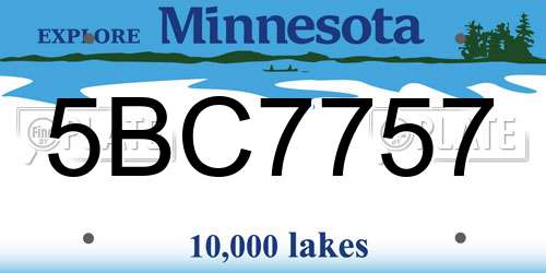 5BC7757 Minnesota License Plate