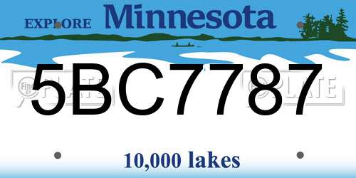 5BC7787 Minnesota License Plate