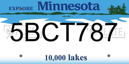 5BCT787 Minnesota License Plate