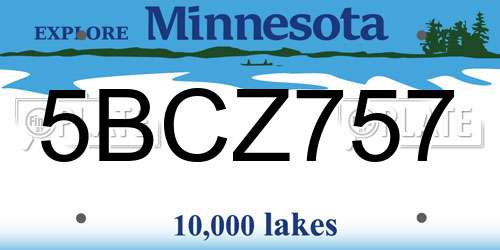 5BCZ757 Minnesota License Plate