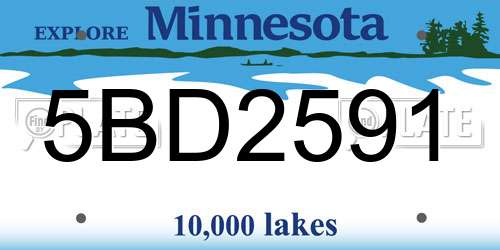 5BD2591 Minnesota License Plate