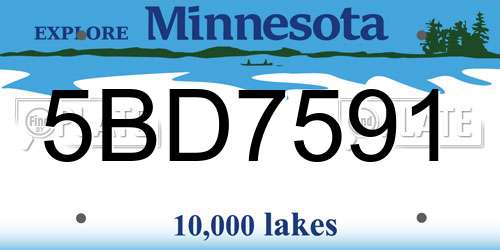 5BD7591 Minnesota License Plate