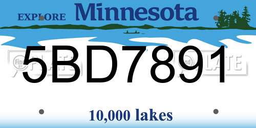 5BD7891 Minnesota License Plate