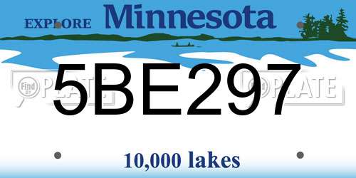 5BE297 Minnesota License Plate