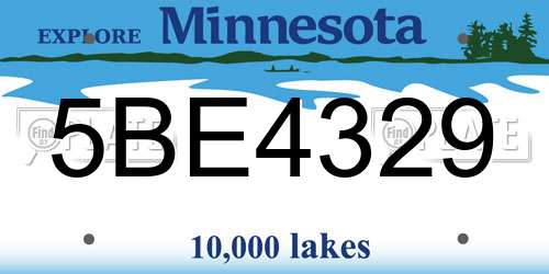 5BE4329 Minnesota License Plate