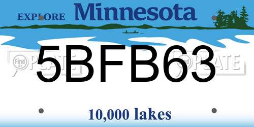 5BFB63 Minnesota License Plate