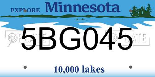 5BG045 Minnesota License Plate