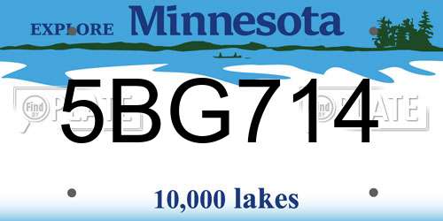5BG714 Minnesota License Plate