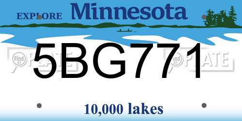5BG771 Minnesota License Plate