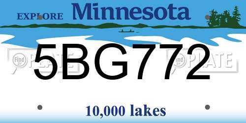 5BG772 Minnesota License Plate