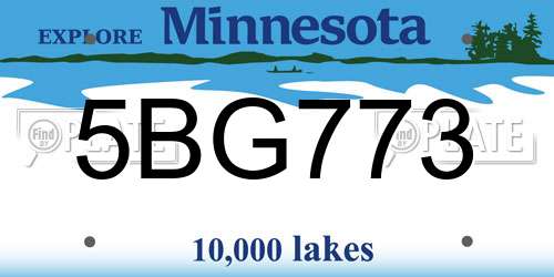 5BG773 Minnesota License Plate