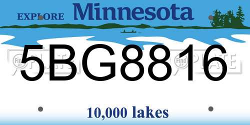 5BG8816 Minnesota License Plate