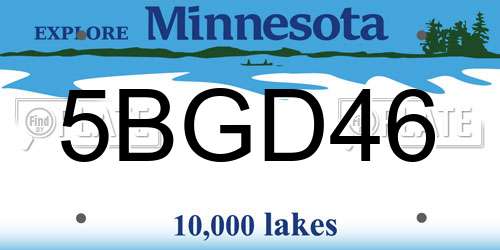 5BGD46 Minnesota License Plate