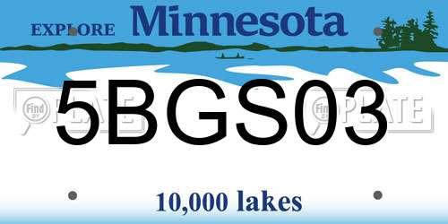 5BGS03 Minnesota License Plate