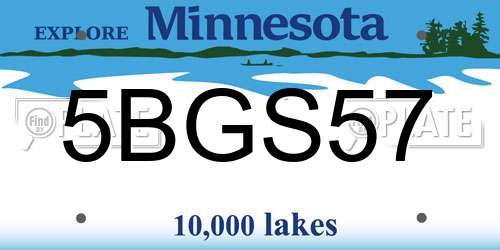 5BGS57 Minnesota License Plate