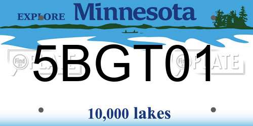 5BGT01 Minnesota License Plate