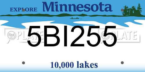 5BI255 Minnesota License Plate