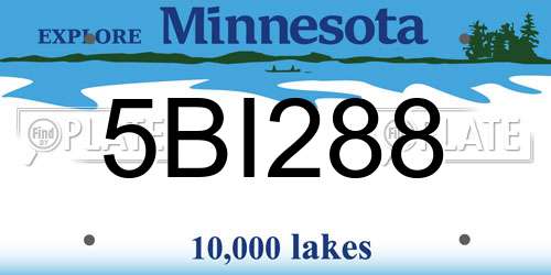 5BI288 Minnesota License Plate