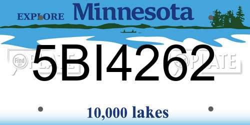 5BI4262 Minnesota License Plate