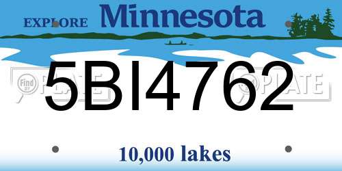 5BI4762 Minnesota License Plate
