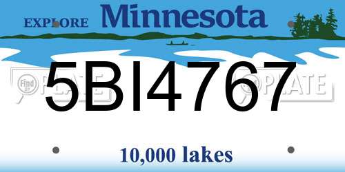 5BI4767 Minnesota License Plate