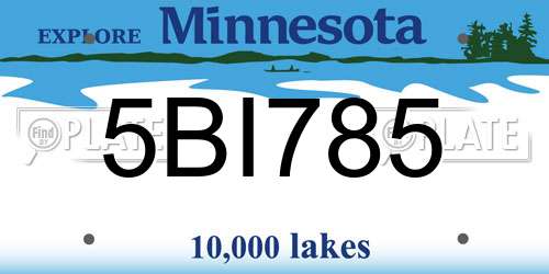 5BI785 Minnesota License Plate