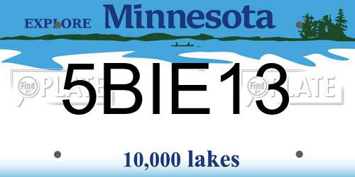 5BIE13 Minnesota License Plate