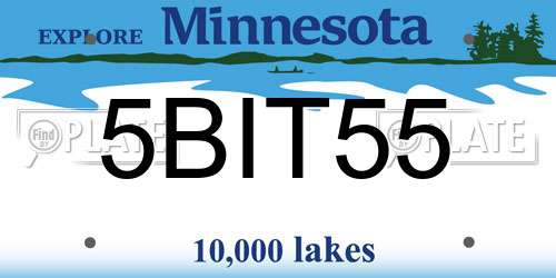5BIT55 Minnesota License Plate