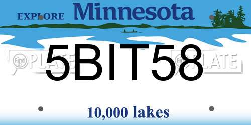 5BIT58 Minnesota License Plate