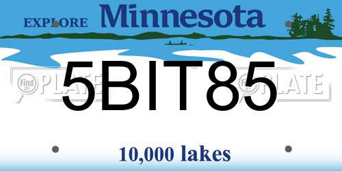 5BIT85 Minnesota License Plate
