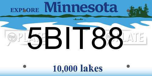 5BIT88 Minnesota License Plate