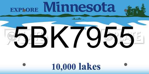 5BK7955 Minnesota License Plate