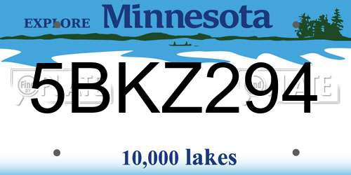 5BKZ294 Minnesota License Plate