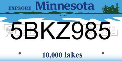 5BKZ985 Minnesota License Plate