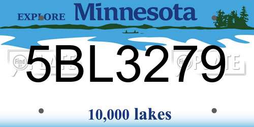 5BL3279 Minnesota License Plate
