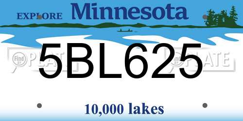 5BL625 Minnesota License Plate