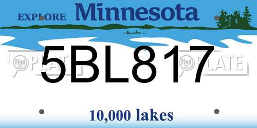 5BL817 Minnesota License Plate