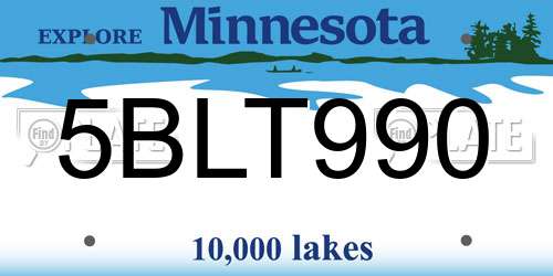 5BLT990 Minnesota License Plate
