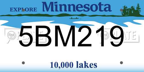 5BM219 Minnesota License Plate