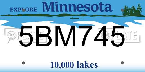 5BM745 Minnesota License Plate