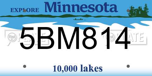 5BM814 Minnesota License Plate