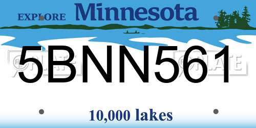 5BNN561 Minnesota License Plate
