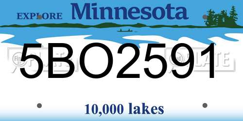 5BO2591 Minnesota License Plate