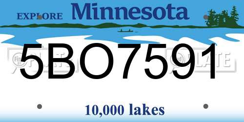5BO7591 Minnesota License Plate